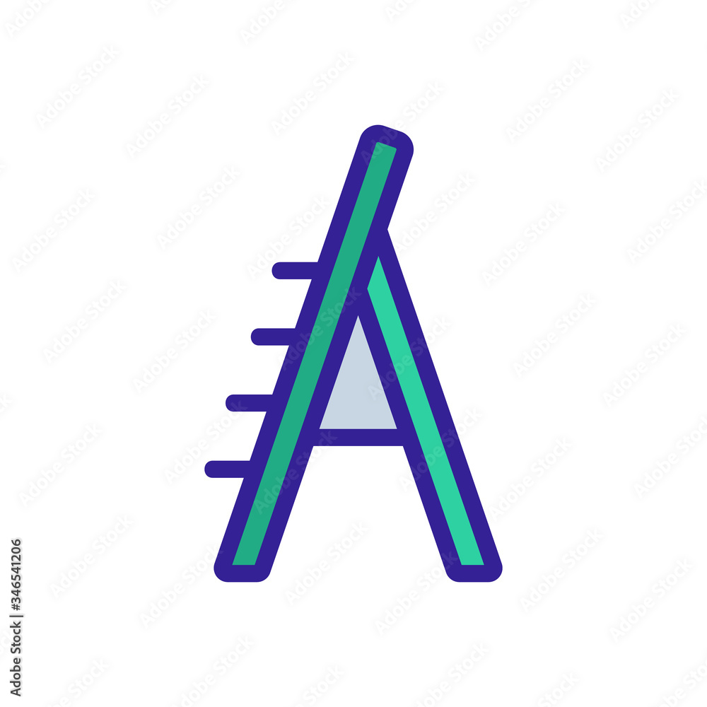 one-sided staircase with support side view icon vector. one-sided staircase with support side view sign. color symbol illustration one-sided staircase with support side view icon vector. one-sided staircase with support side view sign. color symbol illustration