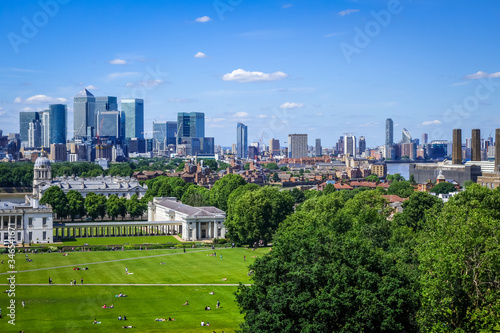 Canary Wharf view from Greenwich Park, London, United Kingdom