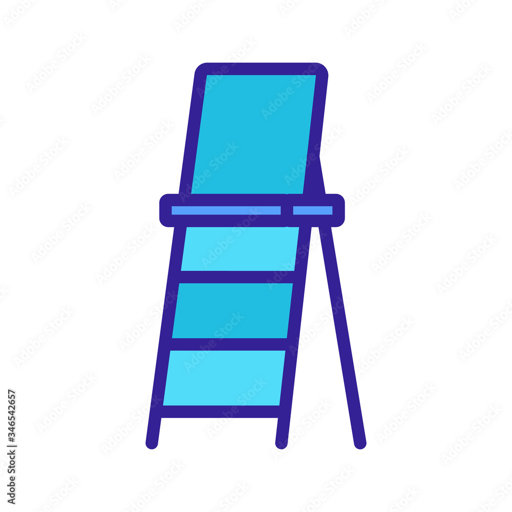 ladder with upper platform icon vector. ladder with upper platform sign. color symbol illustration