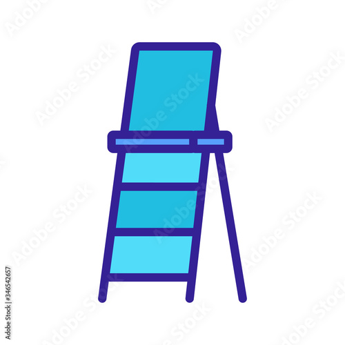 ladder with upper platform icon vector. ladder with upper platform sign. color symbol illustration