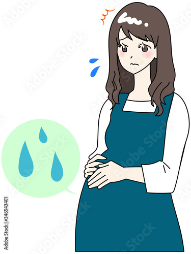 尿もれに悩む妊婦