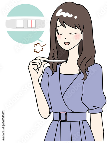 妊娠していないことに安心する女性