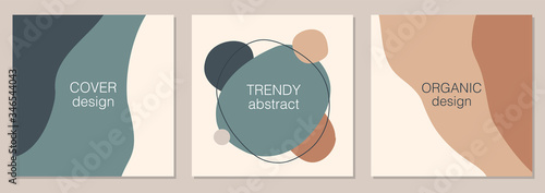 Vector set of minimal fluid organic shapes, abstract background