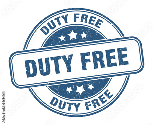 duty free stamp. duty free round grunge sign. label
