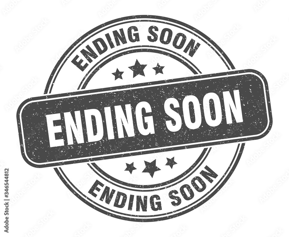 Fototapeta premium ending soon stamp. ending soon label. round grunge sign