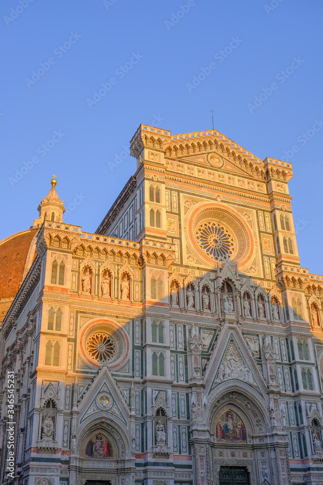 Cathedral Duomo Santa Maria Del Fiore at sunset, Florence, Tuscany, Italy, Europe