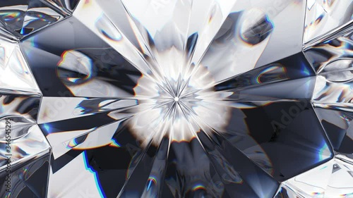 Diamond shine macro rotate seamless loop with kaleidoscope effect