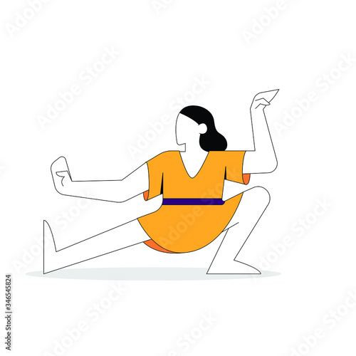 kung fu fighter simple minimalist vector flat isolated illustration 