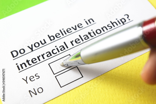 Do you believe in interracial relationship? yes or no? photo