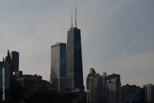 Chicago Skyline in moody blue tones