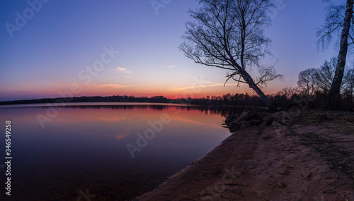 Sunset photography at Osudden beach nearby the town of V  rnamo  by the lake Vid  stern  Sweden