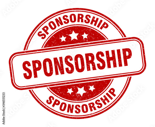 sponsorship stamp. sponsorship round grunge sign. label