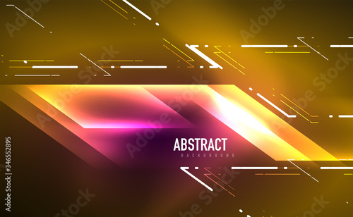 Dynamic neon shiny abstract background. Trendy abstract layout template for business or technology presentation, internet poster or web brochure cover, wallpaper