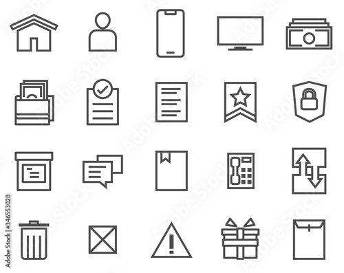 Shopping line icons. Online store and e-commerce symbols, mobile shopping and digital marketing.