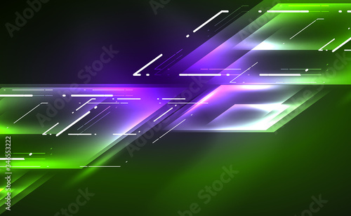 Dynamic neon shiny abstract background. Trendy abstract layout template for business or technology presentation, internet poster or web brochure cover, wallpaper