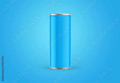 Blank aluminium soda or drink can template design. Beverage can mockup with copy space on background with shadow.