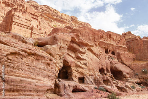 Ancient tombs in Petra  Hiking the Main Trail  Jordan