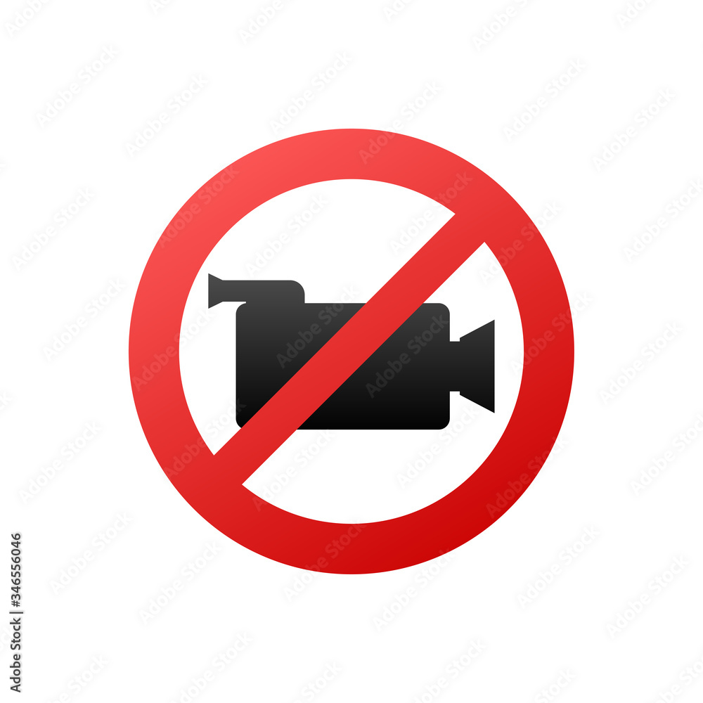 no record. Photo camera vector icon. Picture on white backdrop. Stop sign. Web icon. Symbol, sign. Vector stock illustration. no record. Photo camera vector icon. Picture on white backdrop. Stop sign. Web icon. Symbol, sign. Vector stock illustration.