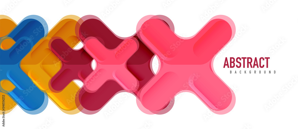 Glossy multicolored plastic style cross composition, x shape design, techno geometric modern abstract background. Trendy abstract layout template Glossy multicolored plastic style cross composition, x shape design, techno geometric modern abstract background. Trendy abstract layout template