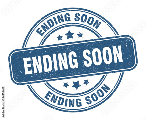 ending soon stamp. ending soon label. round grunge sign