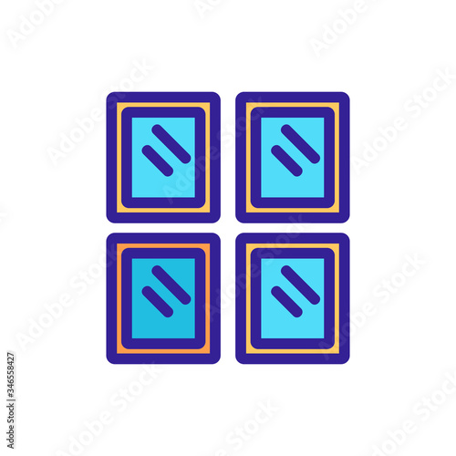 work with glass on lift icon vector. work with glass on lift sign. color symbol illustration