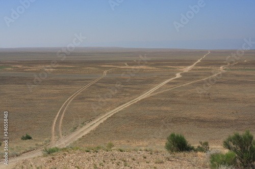 Steppe roads background photo