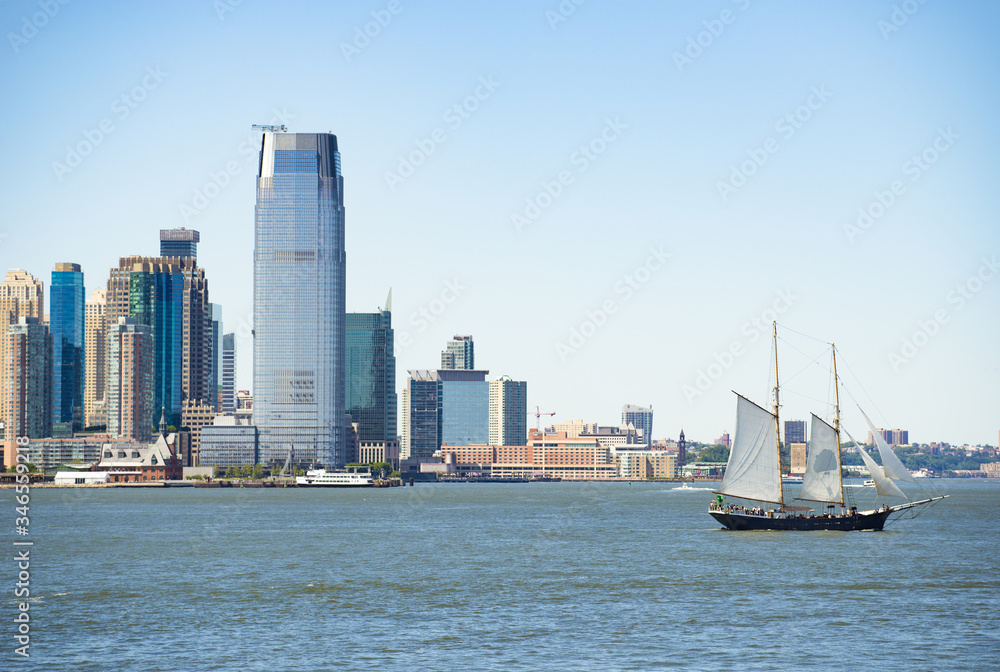 New Jersey city skyline from Hudson river, New York - USA