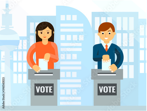 People vote in elections in their city