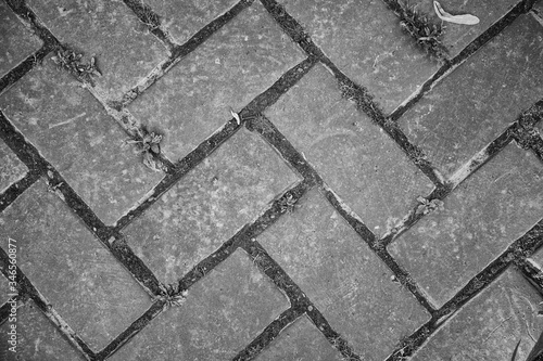 Old brick wall  old texture of red stone blocks closeup.