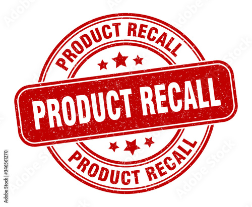 product recall stamp. product recall label. round grunge sign