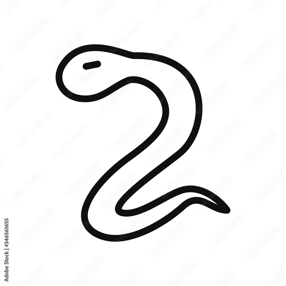 Fototapeta premium cyber security concept, snake malware icon, line style