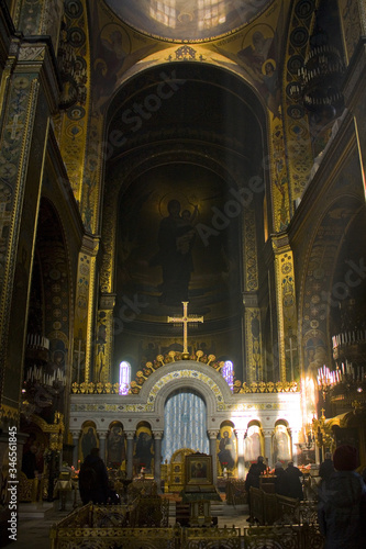 Interior of St. Vladimir's Cathedral in Kyiv, Ukraine