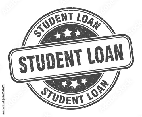 student loan stamp. student loan round grunge sign. label
