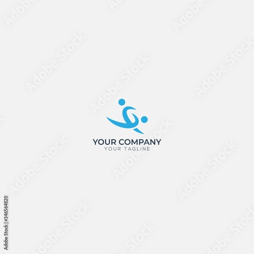 active people blue and human modern logo