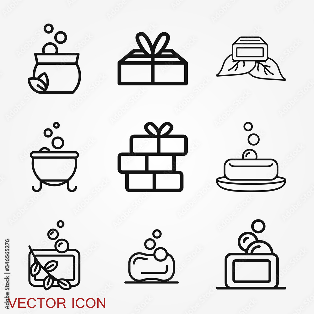 Soap vector icon, cleaning symbol isolated on background. Soap vector icon, cleaning symbol isolated on background.