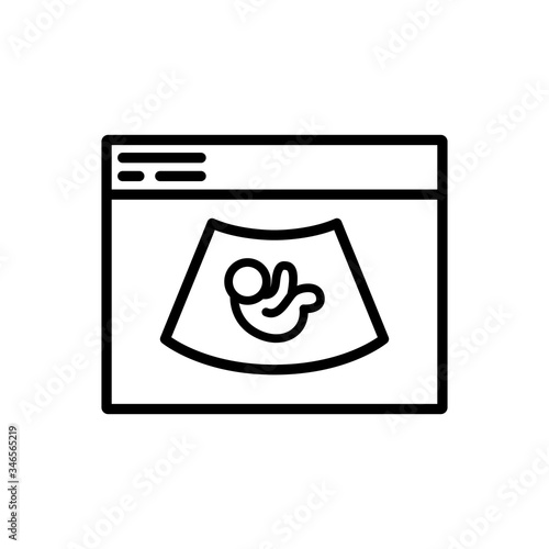 fetal ultrasound line icon, vector illustration