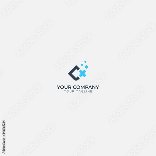 Letter D and cross healthy digital logo