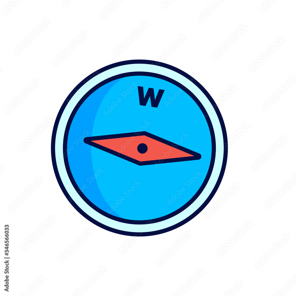 Compass Icon Vector. Simple flat symbol. Perfect Black pictogram illustration on white background.