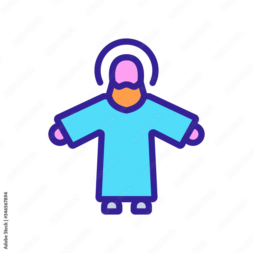 holy figure of saint with arms spread out to side icon vector. holy figure of saint with arms spread out to side sign. color symbol illustration