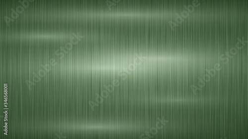 Abstract metal background with glares in green colors