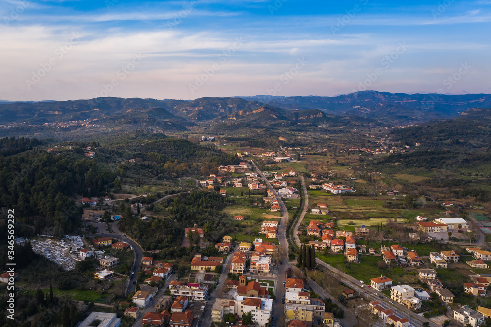 Olympia aerial city view, Peloponnese, Greece
