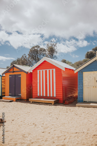 Colorful huts in Brighton beach, Australia.