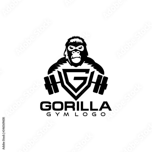 gorilla gym logo vector