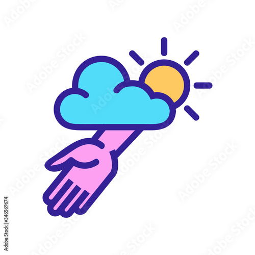 helping hand from god icon vector. helping hand from god sign. color symbol illustration