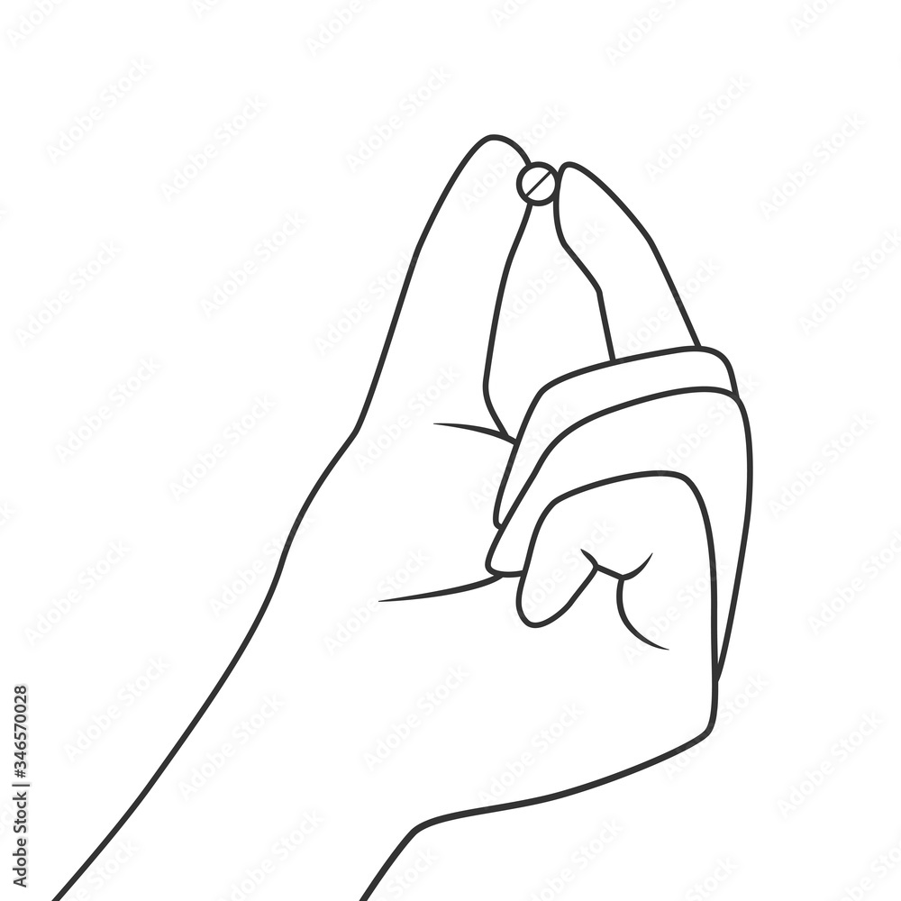 The pill in the hand. Vector illustration isolated on white background The pill in the hand. Vector illustration isolated on white background