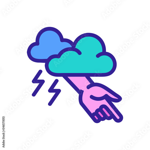 punished hand of god icon vector. punished hand of god sign. color symbol illustration