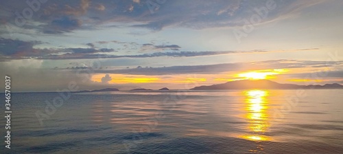 sunset over the sea at kolaka beach ,sulawesi tenggara