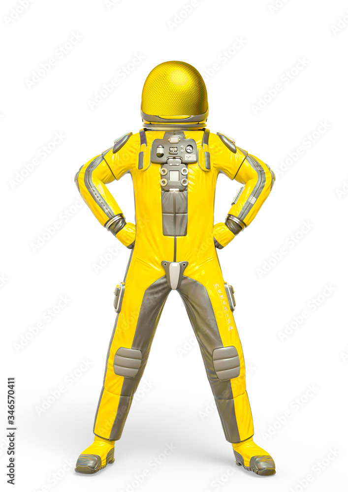 astronaut explorer power pose stand up in white background astronaut explorer power pose stand up in white background