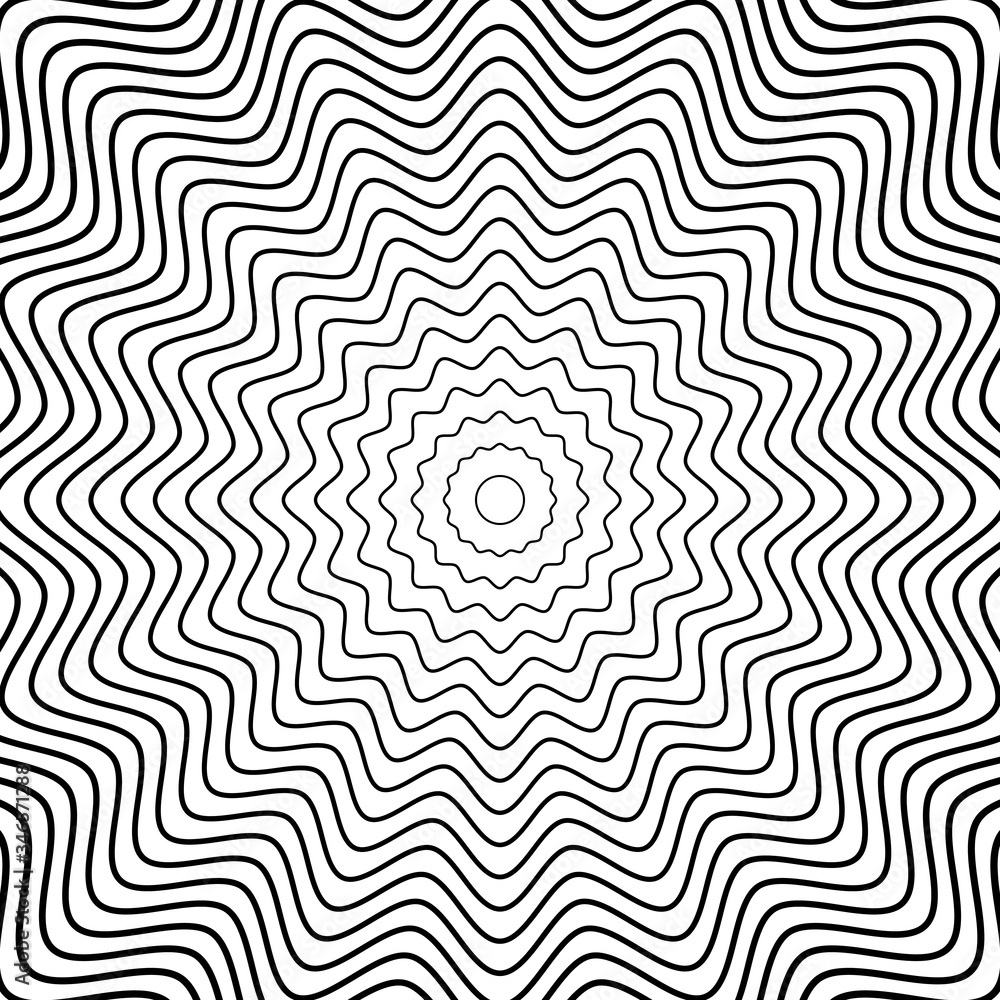 Geometric abstract background. Optical art. Black and white. Geometric abstract background. Optical art. Black and white.