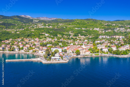 Croatia  Adriatic coast  beautiful old town of Lovran  historic center and coastline